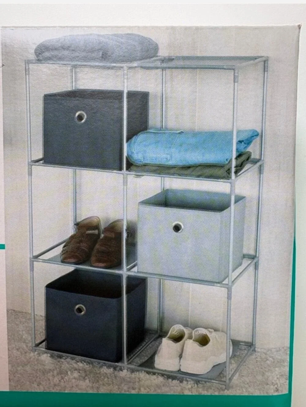 Modular 6-Cube Wire Storage Organizer in Gray BNIB